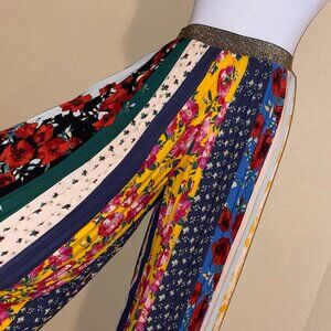 ANTHROPOLOGIE Ultra-Wide-Leg SPIRITED PATCHWORK CULOTTES Pants - Small